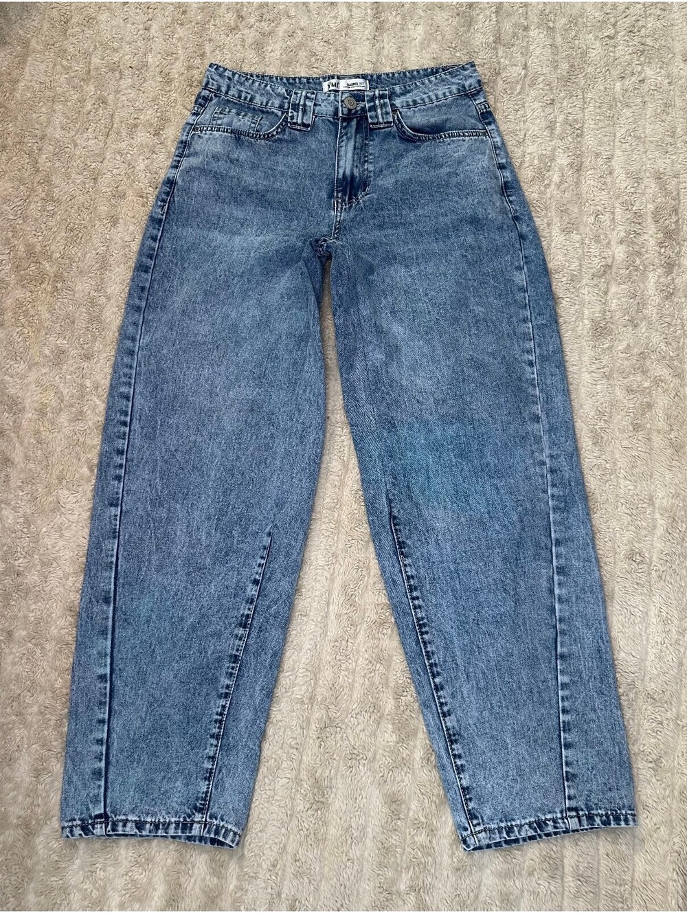 YMI Jeans USA Barrel Fit acid-wash denim jeans Size 5/27 retro 80s 90s